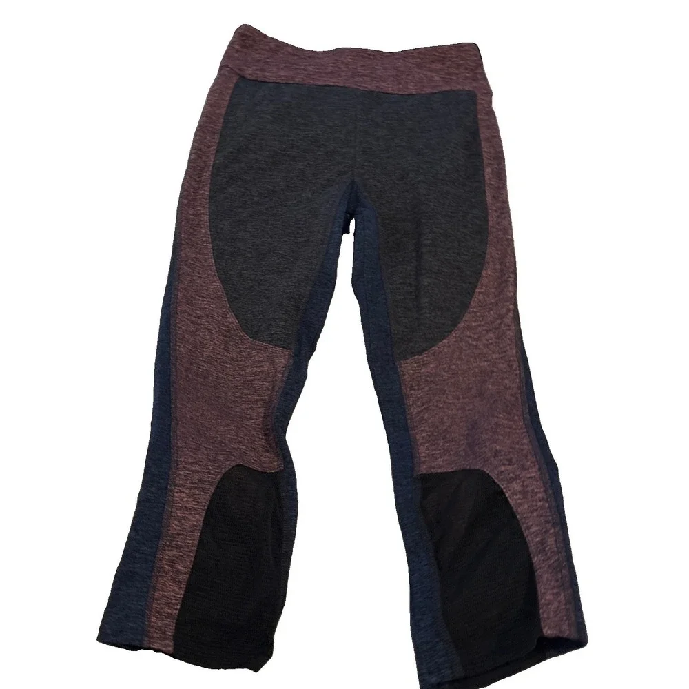 Free People Movement‎ Dylan High Waist Color Block cropped Leggings Mesh Small